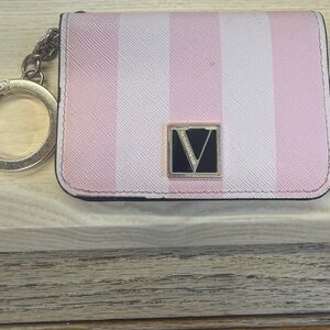 Victoria's Secret Pink Striped Key & Card Holder